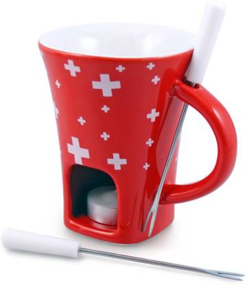 Home Collective Swissmar F12065 4-Piece Swissy Chocolate Ceramic Fondue Set