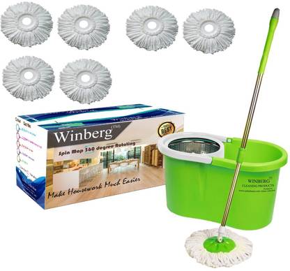 Winberg Spin Mop set with extra Refill Mop Set