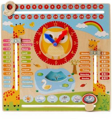 h.b.fashion Calendar Clock Toy Show Calendar,Date,Season,Weather (Multicolor)