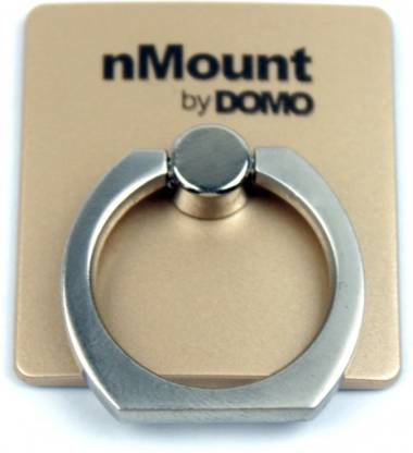 DOMO nMount R1 Metal Finger Ring Mobile Phone Holder, Rotate 360 Degrees and Swivel 180 Gold Mobile Holder
