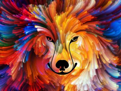 NEW ANJANI ART GALLERY The Overlooking Fox Digital Reprint 48 inch x 60 inch Painting