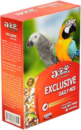 जिमी Exclusive Daily Mix Food For Parrot 0.1 kg ड्राई चिड़िया भोजन