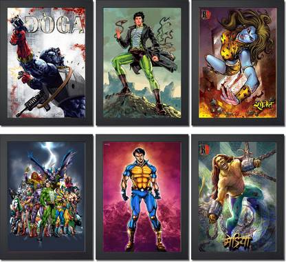 Exclusive Raj Comics Poster Collection | Set of 6 | Indian Superhero Fine Art Print