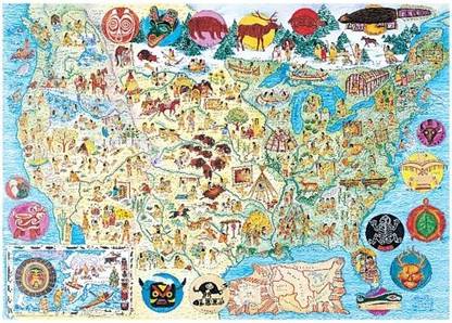 Great American Puzzle Factory Native Lands Map 300 Piece Puzzle