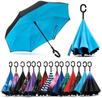 AMITYENTERPRISE Double Layer Wind Proof, UV Proof Reverse Folding Umbrella with C Shape Umbrella