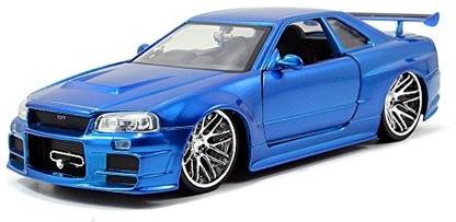 Jada Toys Fast Skyline GTR R34 DieCast Car 124 Scale Blue