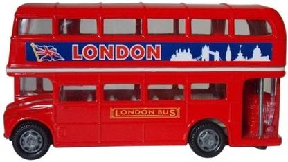 import London Double Decker Bus Hard Top 4.75 Diecast Model Car Red