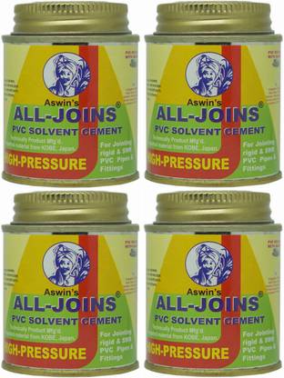 ALL JOINS PVC Solvent Cement for PVC To PVC Pipes Joints & Fittings (Pack of 4 ) Adhesive
