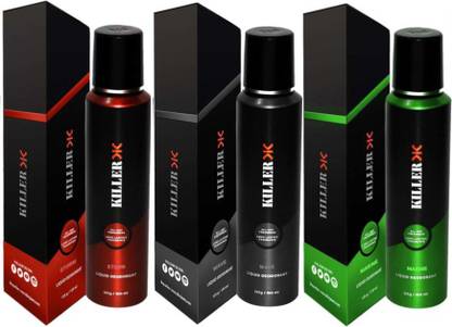 KILLER Storm, Wave, Marine (150ml Each) Deodorant Spray  -  For Men & Women
