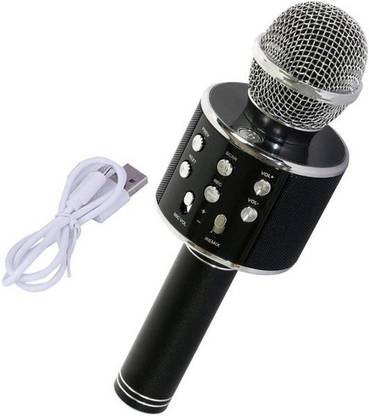 STAR WORLD WS-858 Wireless Handheld Bluetooth Mic with Speaker (Bluetooth Speaker) Audio Recording and Karaoke Feature Microphone Handheld 858
