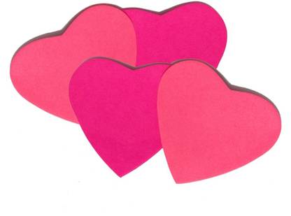 KUSUM Sticky Notes 300 Sheets Heart Shape, 2 Colors
