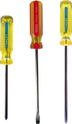 STANLEY slotted head screwdriver with magnetic tip and head screwdriver and long head screwdriver with magnetic tip heavy duty pack of 3 Combination Screwdriver Set