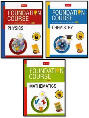 MTG फाउंडेशन कोर्स(क्लास : 10) फॉर JEE/ओलंपियाड 3-बुक्स सेट AA (फिज़िक्स +केम. + मैथ.)