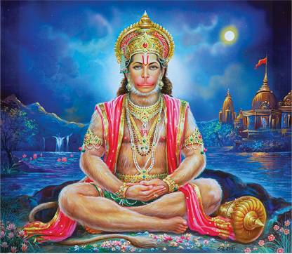 god & god's 60.96 cm Jai Hanuman 2457 Self Adhesive Sticker