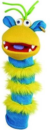 The Puppet Company - Knitted Puppet - Ringo, Sky Blue/Yellow Hand Puppets