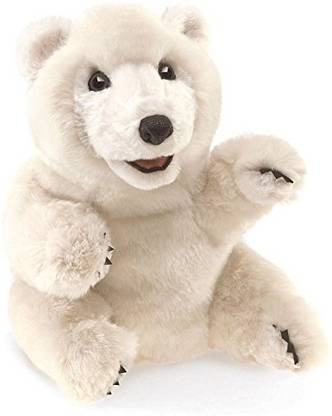 Folkmanis Sitting Polar Bear Hand Puppet Hand Puppets