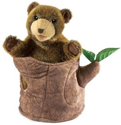 Folkmanis Bear in Tree Stump Hand Puppet Hand Puppets