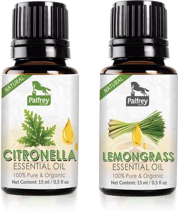 PALFREY 100% Pure Natural Organic Citronella Essential Oil (15 ml) + Lemongrass Essential Oil (15 ml)