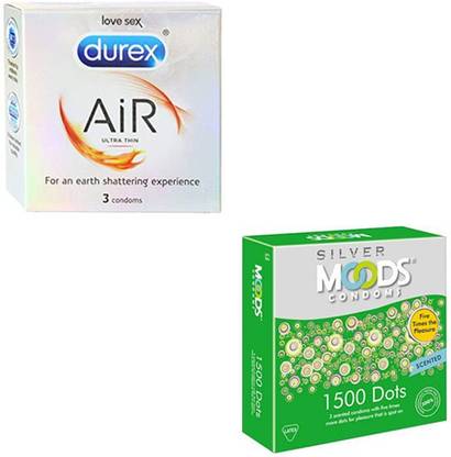 DUREX Silver 1500 Dots Sensation (6 Condoms) Combo Condom
