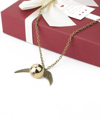 Divastri Harry Potter Snitch Ball with Wings Gold Plated Gold-plated Metal Pendant