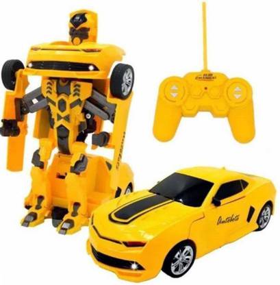 GLOBAL Rechargeable Remote Control Transformer Robot Bumblebee Car (Multicolor)