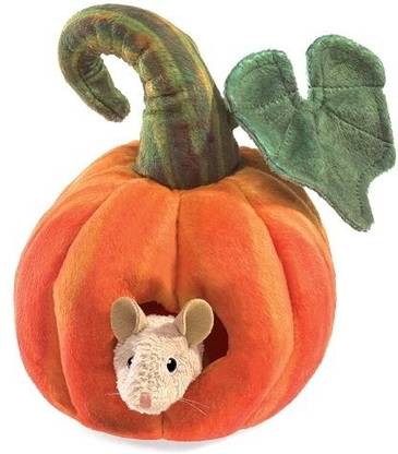 Folkmanis Mouse in Pumpkin Finger Puppet Hand Puppets