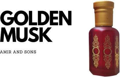 Amir and Sons GOLDEN MUSK 12 ML STYLISH BOTTLE IN VELVET BOX Herbal Attar