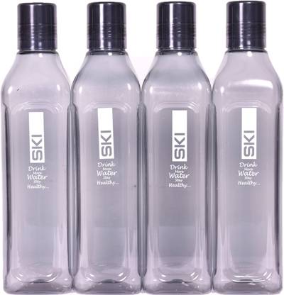 SKI Homeware Big Fridge Bottle Set of 4 - Black 1000 ml Bottle