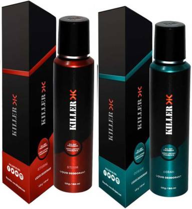 KILLER Storm, Ocean (150ml Each) Deodorant Spray  -  For Men & Women