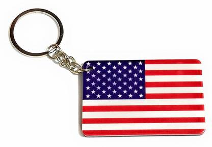 Golden Feather American Flag Key chain for Car Bike Men Women Key Chain
