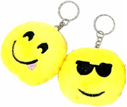 BORING Fluffy 2 Smiley Keyrings & Keychains for car Bike Key Chain