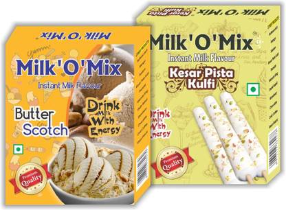 Milk'O'Mix Butterscotch and Kesar Pista Kulfi Flavored Milk Powder