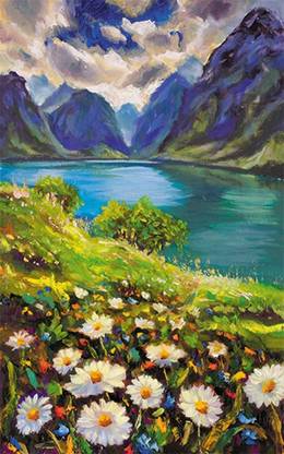NEW ANJANI ART GALLERY Water Color Art Digital Reprint 24 inch x 18 inch Painting
