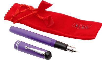 Ledos Click Acrylic Fountain Pen With Medium Nib 3in1 Ink Filling System - Purple Fountain Pen