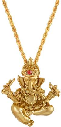 memoir Gold Plated Ganesh Ganpati Pendant Gold-plated Brass Pendant