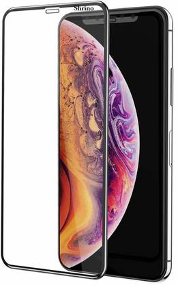 shrino Edge To Edge Tempered Glass for Shrino Mighty 2.5D Full Screen Tempered Glass Screen Protector for Apple iPhone Xs Max - Black (Case Friendly & Edge to Edge)