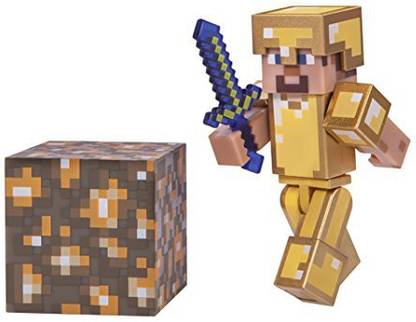 Minecraft Steve in Gold Armor Figure Pack