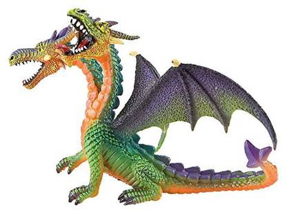 Bullyland DRAGON with Two Heads In Green Action Figure