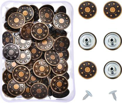DIY Crafts 40 Sets Jeans Buttons Metal Button Snap Buttons
