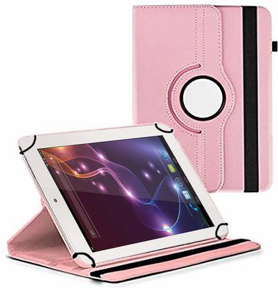 TGK Flip Cover for Lava Ivory Xtron Z704 Tablet 7 inch /360 Degree Rotating Universal Case With Three Camera Hole