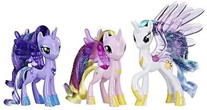 MY LITTLE PONY Princess Celestia Luna and Cadance 3 Pack 3Inch Glitter Unicorn Toys