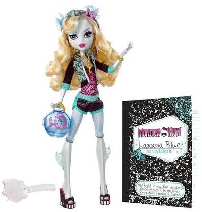 MONSTER HIGH Lagoona Blue Doll and Neptuna Pet Piranha
