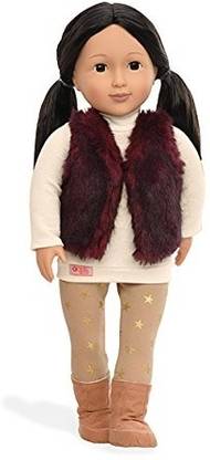 Our Generation TamayaDoll N with Red Fur Vest 18 Doll