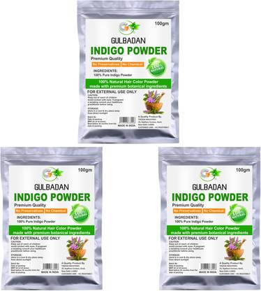 GULBADAN 100% Organic Indigo Powder (Pack of 3)