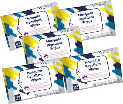 Wiclenz Mosquito Repellent Wipes - Pack of 10 Wipes - Pack of 5