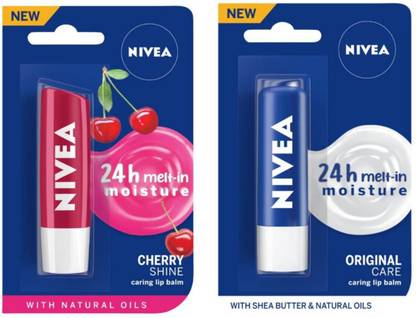 NIVEA Lip Care, Fruity Shine Cherry & Lip Care, Essential Care Cherry