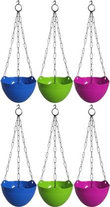 Finegrow Designer Hanging Marvel Pot Blue Green Pink प्लांट कंटेनर
