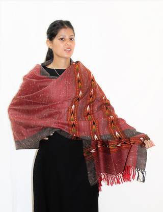 HimalayanKraft Woven Pure Wool Women Stole
