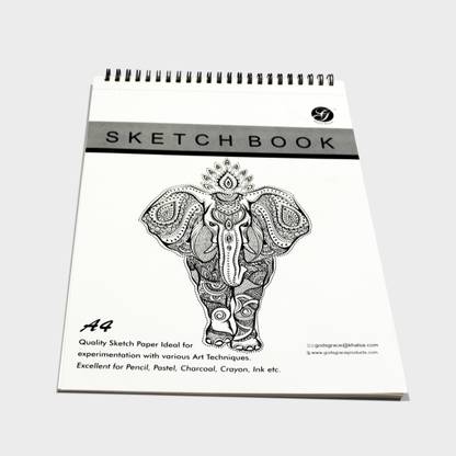 Wiseary Artist Sketch Book 200 Pages (100 Sheets) 100 GSM Craft Book, A4 Size Sketch Book Sketch Pad
