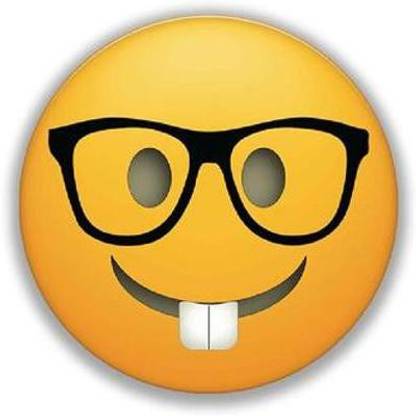 CelfiDesign 7 cm Smiley Nerd Sticker Non-Reusable Sticker
